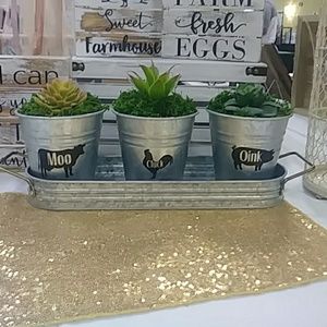 Farmhouse galvanized planters
